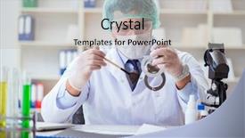  Presentation with crime - Beautiful slide deck featuring criminologist police chemist looking backdrop and a light gray colored foreground