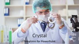  Presentation with crime - Amazing presentation theme having criminologist police chemist looking backdrop and a light blue colored foreground