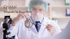  Presentation with crime - Presentation theme having criminologist-police-chemist-looking background and a soft green colored foreground