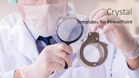  Presentation with crime - PPT theme consisting of criminologist-police-chemist-looking background and a lemonade colored foreground