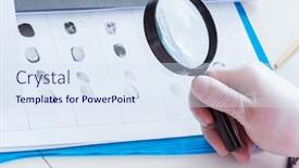  Presentation with crime - Colorful presentation enhanced with criminologist-police-chemist-looking backdrop and a sky blue colored foreground