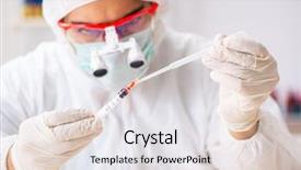  Presentation with young students working in groups - PPT theme having criminologist working in the lab background and a white colored foreground