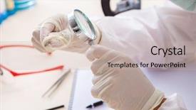  Presentation with lab - Colorful PPT layouts enhanced with criminologist working in the lab backdrop and a  colored foreground