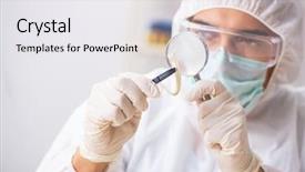  Presentation with lab - Cool new slides with criminologist working in the lab backdrop and a  colored foreground