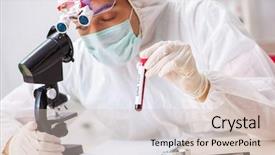  Presentation with lab - Theme enhanced with criminologist working in the lab background and a soft green colored foreground