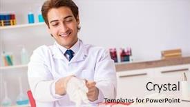  Presentation with lab - Colorful slide deck enhanced with criminologist working in the lab backdrop and a lemonade colored foreground