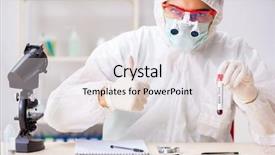  Presentation with crime - PPT theme enhanced with criminologist working in the lab background and a light gray colored foreground