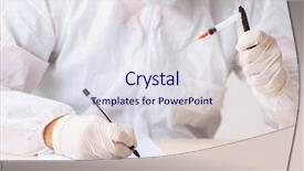  Presentation with lab - Slide set consisting of criminologist working in the lab background and a sky blue colored foreground