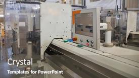  Presentation with factory machine - Presentation consisting of crimping-machine-with-swivel-arm background and a  colored foreground