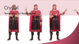  Presentation with gladiator - Amazing presentation design having crimson - gladiator isolated on white backdrop and a coral colored foreground