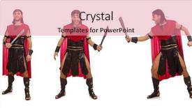  Presentation with gladiator - Colorful presentation enhanced with crimson - gladiator with sword isolated backdrop and a coral colored foreground