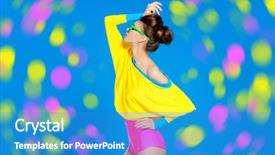  Presentation with makeup fashion model applying lipstick - Slide deck having crimson - glamorous fashion model posing background and a teal colored foreground