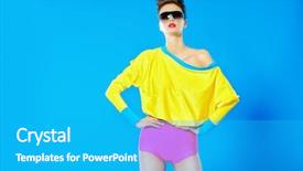  Presentation with fashion show entertainment - Theme consisting of crimson - glamorous fashion model posing background and a cyan colored foreground