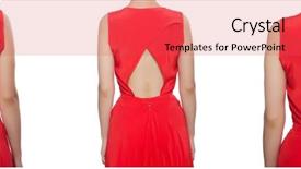  Presentation with girl in red dress - Audience pleasing presentation theme consisting of crimson - red long evening dress isolated backdrop and a red colored foreground