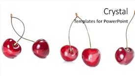  Presentation with cherry - Slide set consisting of crimson - ripe fresh cherry collection isolated background and a white colored foreground