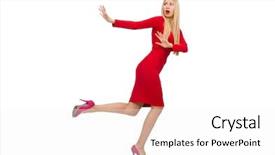  Presentation with tall - Presentation design having crimson - tall young woman in red background and a white colored foreground