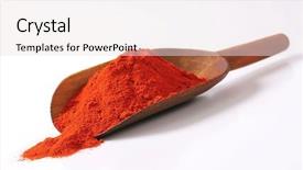  Presentation with measuring - Beautiful slide deck featuring crimson - wooden measuring spoon with scattered backdrop and a white colored foreground