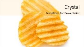  Presentation with potato - Cool new presentation theme with crinkle cut potato chips isolated backdrop and a yellow colored foreground