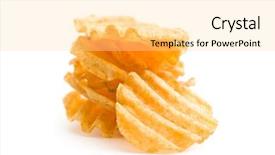  Presentation with potato chips - Slide set featuring crinkle cut potato chips isolated background and a blonde colored foreground
