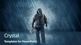  Presentation with debut men - Presentation enhanced with crippled man - big peril men in front background and a ocean colored foreground