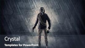  Presentation with wall - Presentation theme having crippled man - big peril men in front background and a tawny brown colored foreground