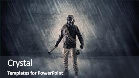  Presentation with wall - Presentation theme having crippled man - big peril men in front background and a  colored foreground