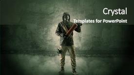  Presentation with wall - Colorful presentation theme enhanced with crippled man - big peril men in front backdrop and a tawny brown colored foreground