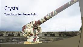  Presentation with utah - Amazing PPT theme having crisbecq fortified position that defended utah beach normandy france backdrop and a sky blue colored foreground