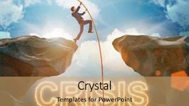  Presentation with crisis - Slides consisting of crises - crisis concept with businessman background and a coral colored foreground