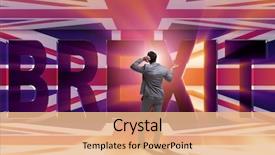  Presentation with brexit - Audience pleasing theme consisting of euro crisis - businessman in brexit concept backdrop and a coral colored foreground