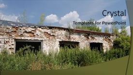  Presentation with farm house - Audience pleasing slide deck consisting of crisis abandoned farm house kiev backdrop and a light blue colored foreground