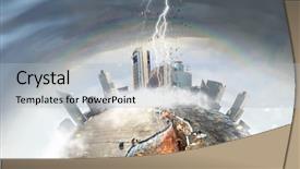  Presentation with crisis - Theme with crisis break and bankruptsy background and a light gray colored foreground