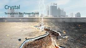  Presentation with crisis - Audience pleasing PPT theme consisting of crisis break and bankruptsy backdrop and a light blue colored foreground