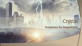  Presentation with crisis - Audience pleasing slides consisting of crisis break and bankruptsy backdrop and a soft green colored foreground