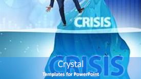  Presentation with iceberg - Presentation design with crisis-concept-with-businessman background and a teal colored foreground