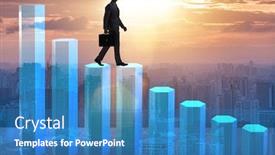  Presentation with declining - Slides having crisis-concept-with-declining-chart background and a teal colored foreground