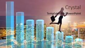  Presentation with declining - Colorful presentation theme enhanced with crisis-concept-with-declining-chart backdrop and a coral colored foreground