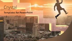  Presentation with declining - Presentation theme with crisis-concept-with-declining-chart background and a yellow colored foreground