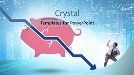  Presentation with loss - PPT theme having crisis-concept-with-the-loss background and a light blue colored foreground