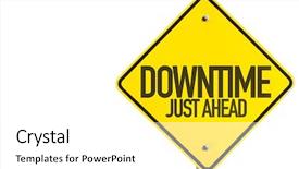  Presentation with crisis - Colorful presentation design enhanced with crisis free - downtime just ahead sign isolated backdrop and a white colored foreground