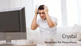  Presentation with entertainment - Beautiful presentation featuring crisis free - home people technology and entertainment backdrop and a soft green colored foreground