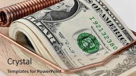  Presentation with floating dollar bills - Colorful PPT theme enhanced with japanese boy swiming backdrop and a light blue colored foreground