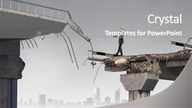  Presentation with overcoming - Audience pleasing slide deck consisting of crisis free - overcoming problems and difficulties mixed backdrop and a  colored foreground