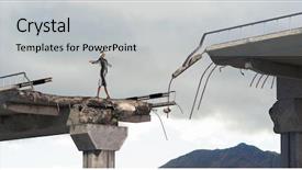  Presentation with overcoming crisis - Slide set consisting of crisis free - overcoming problems and difficulties mixed background and a light gray colored foreground