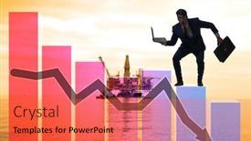  Presentation with oil industry - PPT theme having crisis-in-the-oil-industry background and a red colored foreground