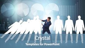  Presentation with domino - Theme with crisis intervention - businessman in domino effect business background and a teal colored foreground