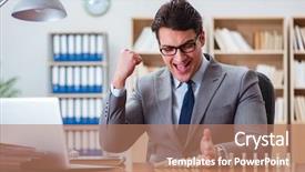  Presentation with office - Cool new slides with crisis intervention - businessman with dominoes backdrop and a coral colored foreground
