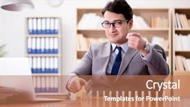  Presentation with office - Audience pleasing PPT layouts consisting of crisis intervention - businessman with dominoes backdrop and a  colored foreground