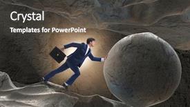  Presentation with challenge - Colorful slides enhanced with crisis leadership - businessman in difficult challenge concept backdrop and a dark gray colored foreground