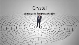  Presentation with problem solution 3d illustration - Colorful slides enhanced with crisis leadership - elegant businessman looking backdrop and a light gray colored foreground